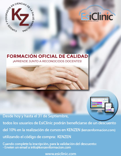 Con esiclinic, tienes un 10% de descuento en cursos de kenzen formación
